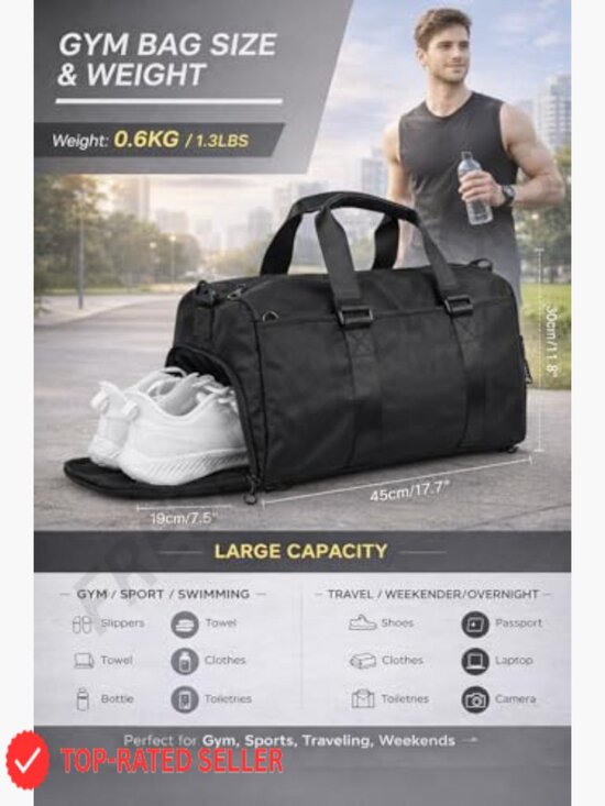Amazon.com | Kookoomia Gym Bag for Men with Shoes  2-in-1 Gym Duffle Bag Backpack Convertible Sports Bag with Shoe Compartment